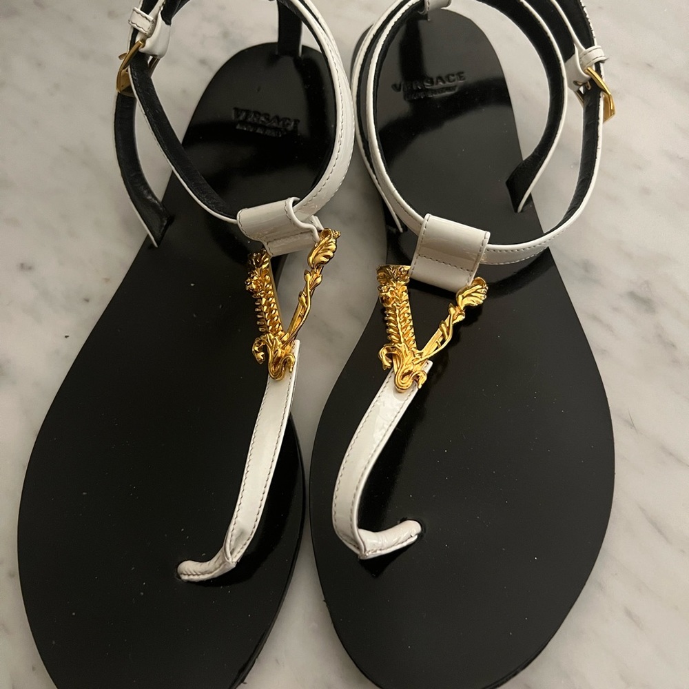 Versace Virtus White Sandals